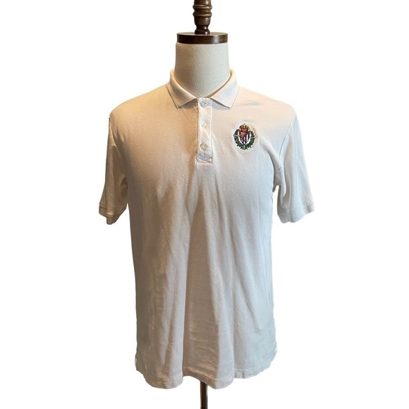 KAPPA Vintage Real Valladolid Soccer Football Polo Shirt White Size Large Crest - Picture 1 of 9